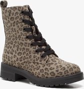 Blue Box dames veterboots met panterprint - Beige - Maat 41