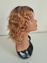 Braziliaanse Remy pruik 16 inch - Highlight steil pruik echte menselijke haren - real human hair 4x4 lace closure