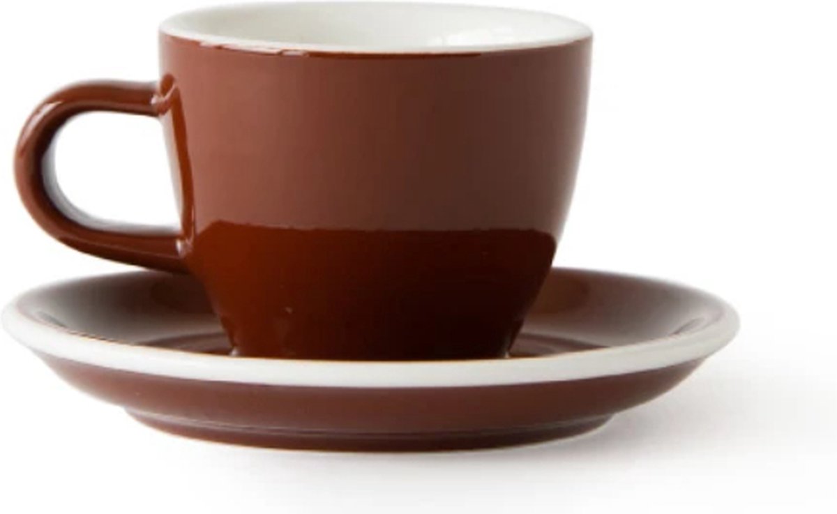ACME Espresso Kop en schotel - 70ml - Weka (bruin) - porselein servies -
