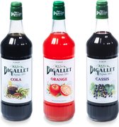 Bigallet sodamaker siroop voordeelpakket Cola, Sinas, Cassis - 3 x 100 cl