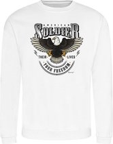SWEATER BLACK AMERICAN SOLDIER WHITE (XS)