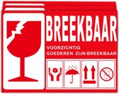 Breekbaar (fragile) verhuis / transport stickers 1 rol (250 stickers) 14,8x10,5cm