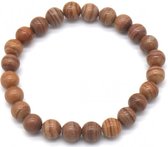 Armband met kralen 8 mm- hout look-One size-Musthaves