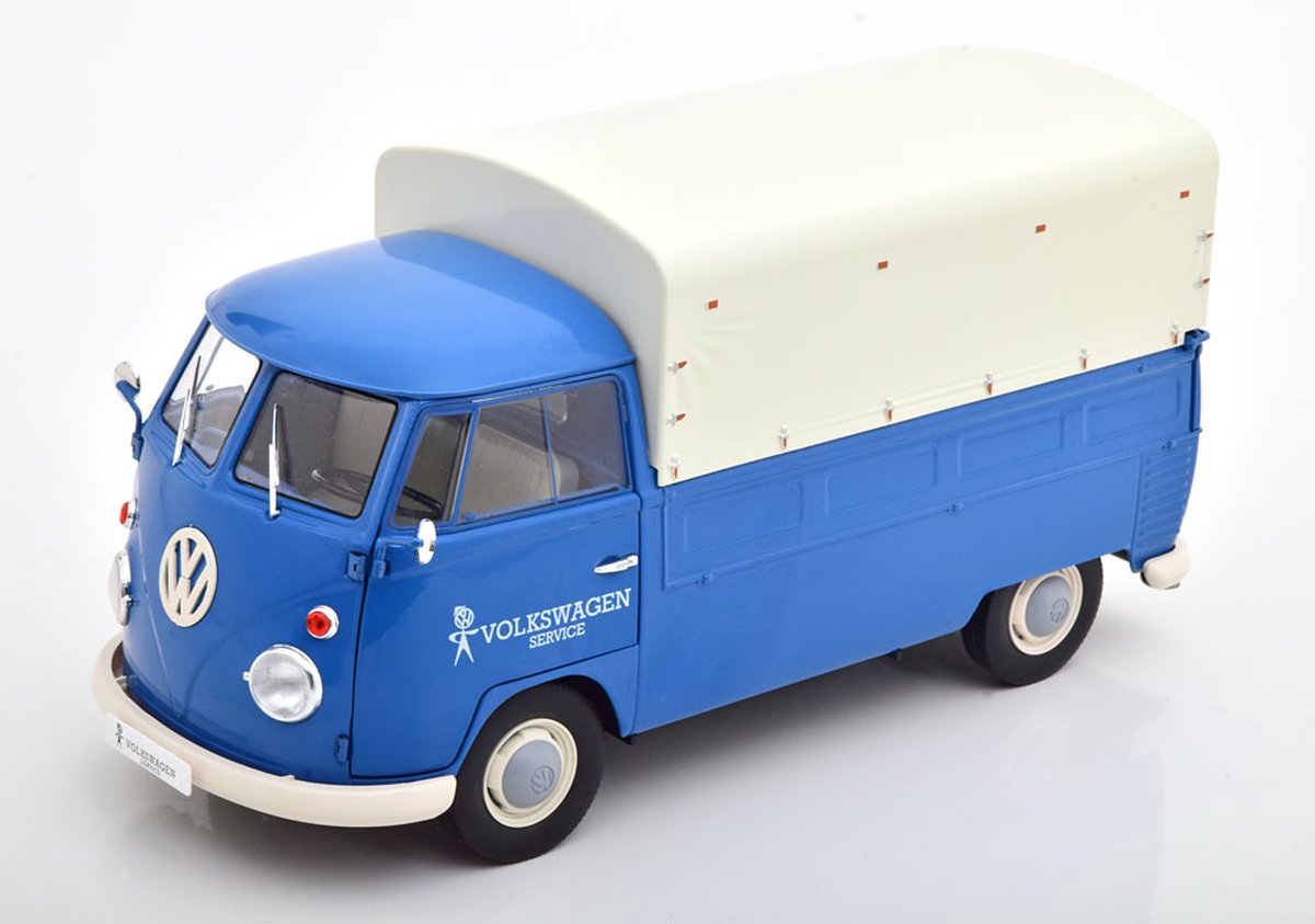 Volkswagen T1 Pick-Up “Volkswagen Service” 1950 (Blauw) (30 cm) 1/18 Solido - Modelauto - Schaalmodel - Model auto - Miniatuurautos - Miniatuur auto