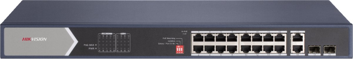 Hikvision DS-3E0520HP-E netwerk-switch Unmanaged Gigabit Ethernet (10/100/1000) Power over Ethernet (PoE) Blauw