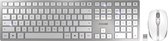 CHERRY DW 9000 SLIM Set met toetsenbord en muis Bluetooth Multimediatoetsen QWERTY, US-Engels, Windows Zilver