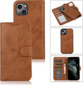 Bookcase Apple iPhone 13 Mini | Hoogwaardig Pu Leren Telefoonhoesje | Lederen Wallet Case | Bruin