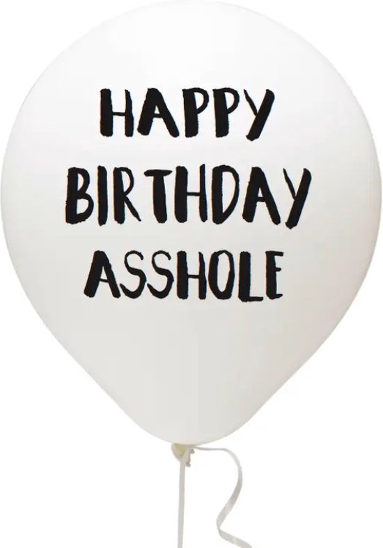 10x Ballonnen - happy birthday Asshole - verjaardag - happy birthday - kleurenmix
