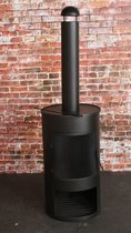 SensLine | Terrashaard | Drumpot Firepit | Gepoedercoat Metaal | 45x45x158 cm