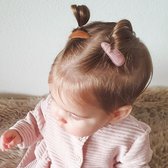 Baby haarspeldjes met stof - retro leather | Baby