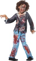 Smiffy's - Zombie Kostuum - Vers Uit De Rottende Grond Zombie Kind Kostuum - Blauw, Grijs - Small - Halloween - Verkleedkleding