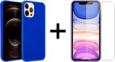 iParadise iPhone 13 Mini hoesje blauw siliconen case hoesjes cover hoes - 1x iPhone 13 Mini screenprotector