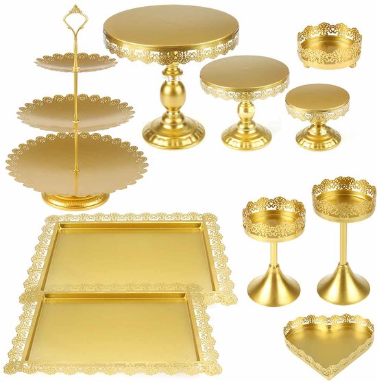 Goud Metalen - Cake Houder - Dessert Stand Set Bruiloft Evenement Display... | bol.com