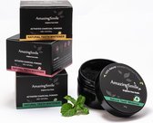 AmazingSmile® Charcoal poeder DUO PACK - 2 X - Charcoal - Charcoal poeder - Aardbei - Munt - Citroen - Tanden bleken - 3 smaken - tandenbleek set - witte tanden - verwijder koffie aanslag - t