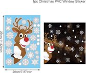 Raam Decoratie - Raamdecoratie - Kerst - Raamstickers - Glassticker - Vrolijk Kerstfeest - Decor Voor Thuis - Kinderkamer - Nieuwe Jaar Stickers - Edelhert met Sneeuwvlokken