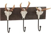 J-Line Kapstok Schedel 3Delig Poly Bruin