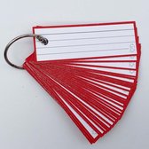 Leitner Flashcards - 50 flashcards Half formaat (3,5 x 10,5 cm) - Rood - Systeemkaarten - Flitskaarten - Indexkaarten - Flashkaarten - Gelinieerd dubbelzijdig - Perforatie & Klikri