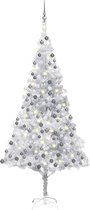 Huis en Tuin Depot Kunstkerstboom Met Led'S En Kerstballen 240 Cm Pet Zilverkleur