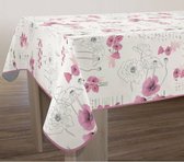 Tafelkleed anti-vlek Poppies rose 240 x 150cm Tafellaken - Decoratieve Tafel Accessoires - Woonkamer Decoratie - Bonne et Plus®