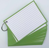 Leitner Flashcards - 50 flashcards A6 formaat (10,5 x 15 cm) - Lichtgroen - Systeemkaarten - Flitskaarten - Indexkaarten - Flashkaarten - Gelinieerd dubbelzijdig - Perforatie & Kli