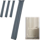 Relaxdays 4x tochtstopper deur - tochtstrip - tot 8 cm dikke deuren - tochtwering grijs
