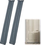 Relaxdays 2x tochtstopper deur - tochtstrip - tot 8 cm dikke deuren - tochtwering grijs