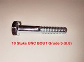 BOUT UNC - 1/4" X 1. 1/2" INCH - 20 GANGEN - AMERIKAANS - 10 STUKS - GRADE 5 (8.8 STERKTE) ZESKANT