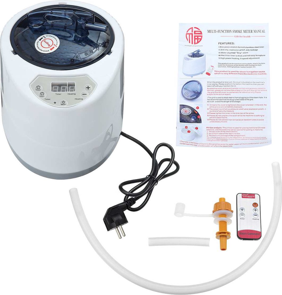 Tectake® Mobiele Sauna ThermaLuxe II Draagbare Stoomsauna Stoomcabine Met 15 Temperatuurstanden En Timerfunctie Inclusief Afstandsbediening Mat Stoel Draagtas Stoomverdeler Voor Olieen Geuren 1980374592