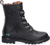 Bunnies JR 221861-589 Meisjes Biker Boots - Zwart - Leer - Veters