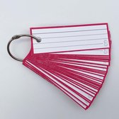 Leitner Flashcards - 50 flashcards Half formaat (3,5 x 10,5 cm) - Roze - Systeemkaarten - Flitskaarten - Indexkaarten - Flashkaarten - Gelinieerd dubbelzijdig - Perforatie & Klikri