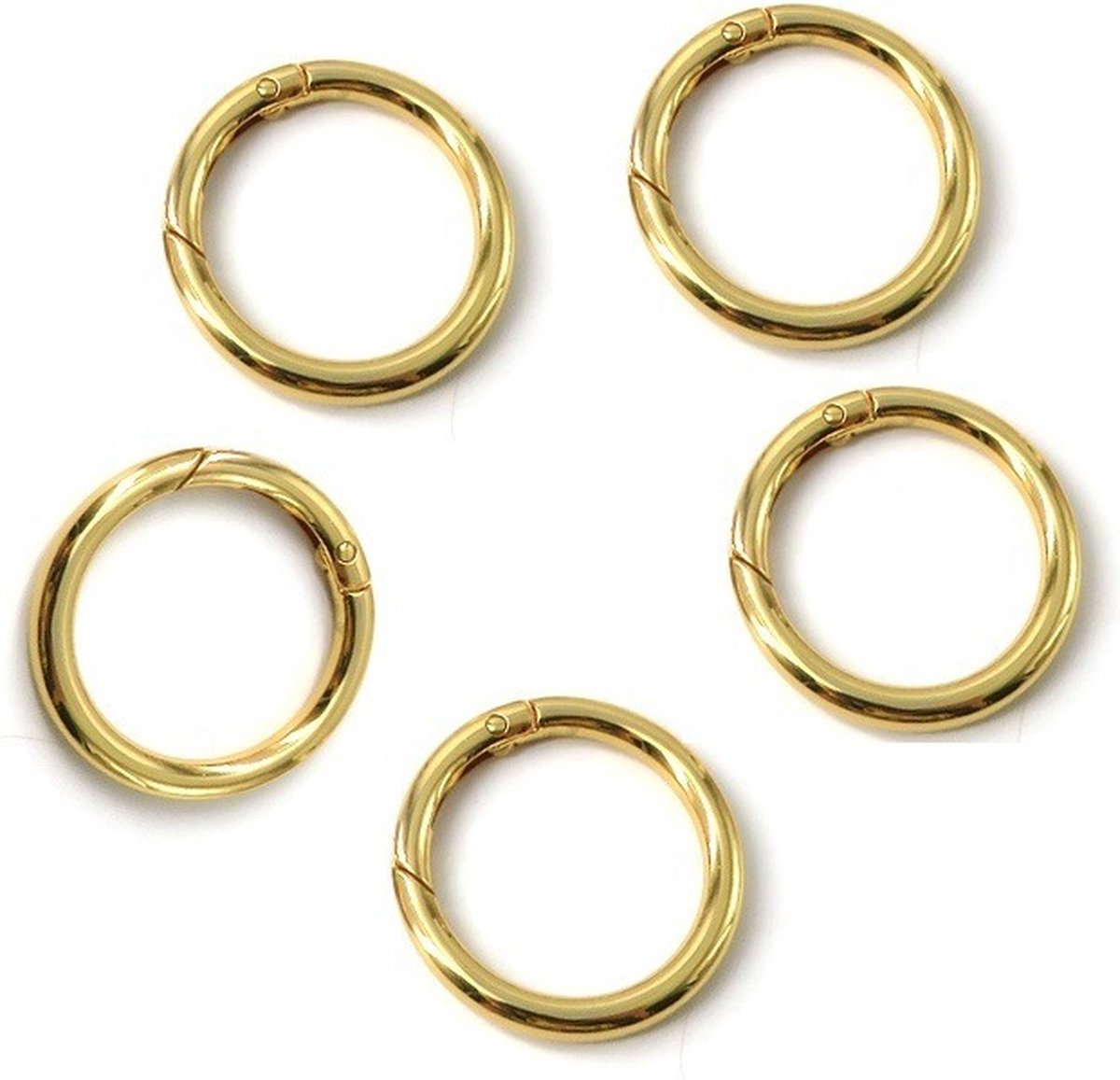 O-ring met veersluiting - 30mm - Goud- 5 stuks