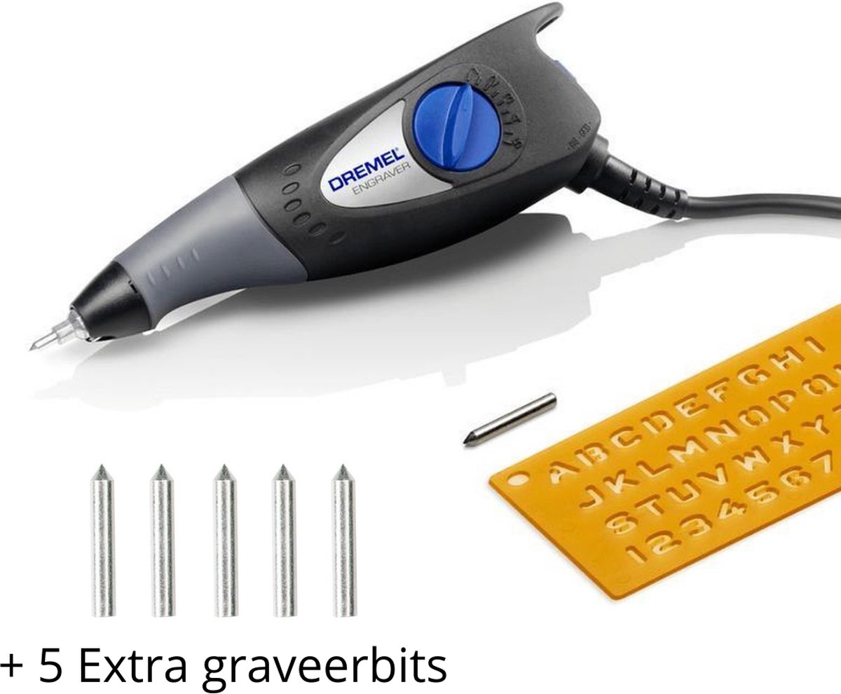 Dremel 290-1 graveermachine in doos inclusief 5 extra graveerpennen | Keuringsstickers | Graveerpen | Controletang