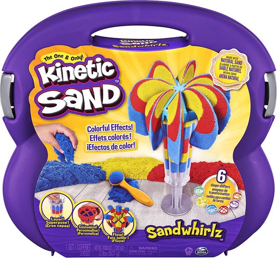 Kinetic Sand - Speelset Sandwhirlz - met speelzand in 3 kleuren - 907 g