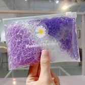 1000 mini elastiekjes in een tasje paars - haaraccessoires - meisje