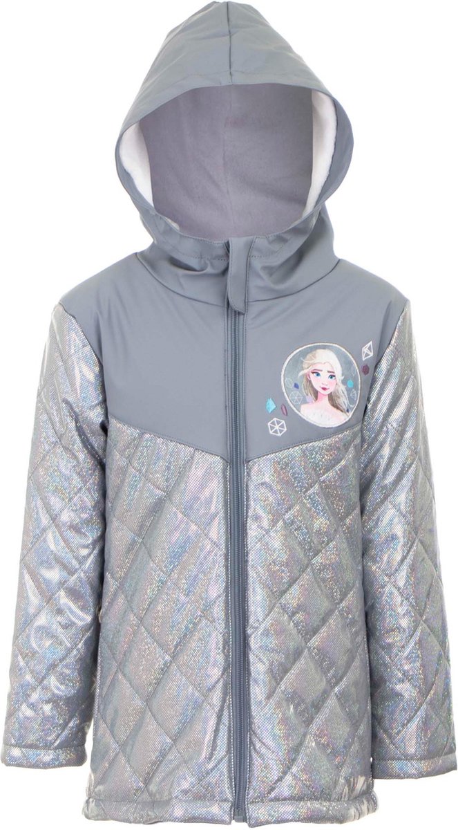 Disney Frozen - Winterjas - Elsa - Zilver/Grijs - Iriserende stof - Gevoerd met coral fleece - Waterafstotend / Winddicht - Maat 98/104 - 102 cm - 4 jaar