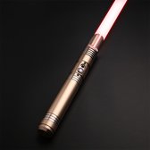The Smooth Star Wars Lightsaber - Dueling Saber - Cosplay - 12 Kleuren Licht - Draadloos en Oplaadbaar - Metalen Handvat - Goud