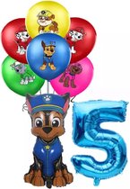 PAW Patrol Ballonnen Paw Patrol Chase - Ballonnen Verjaardag - Decoratie 5 jaar