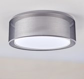Lindby - plafondlamp - 3 lichts - stof, kunststof, metaal - H: 20 cm - E27 - grijs, wit, mat nikkel