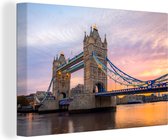 Lever de soleil au Tower Bridge en Angleterre Toile 120x80 cm - Tirage photo sur toile (Décoration murale salon / chambre)