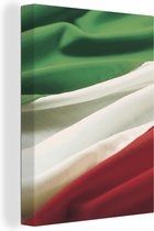 Gros plan du drapeau de l'Italie Toile 60x80 cm - Tirage photo sur toile (Décoration murale salon / chambre)