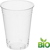 BIO Plastic bekers wegwerp 390ml - Biologisch afbreekbaar - Drinkbeker Groot PLA afbreekbaar 50 stuks