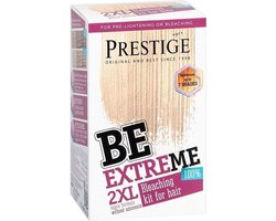 Prestige Bleach Kit Blondeerpoeder – Ontwikkelaar + Blondeerpoeder + Handschoenen – voor Haarverf Blond/Lichtblond/Donkerblond – Blonderen met Waterstofperoxide, zonder Ammoniak – tot 7 Tinten Lichter – 100ml