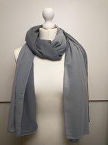 Lange dames sjaal Liesbeth tweezijdig gekleurd grijs antraciet