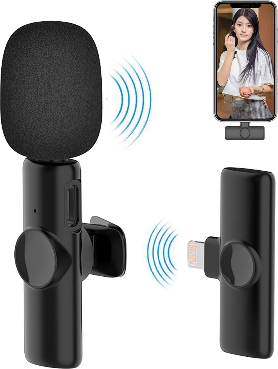 WINNES Draadloze lavalier microfoon voor Iphone iPad IOS-systeemtelefoon, plug &... | bol.com