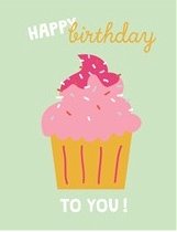 Diamond Painting Wenskaart - Happy Birthday | Cupcake - 18x13 cm