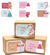 Without Lemons 24 stuks kerst cadeau stickers labels | Kerstlabels 12.5x9 cm | 6 Vellen | 3 mix | Feestdagen | Stickers | Sluitstickers | Kerstman | Kerstboom | Rendier | Cadeau |