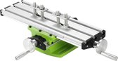 Dakta® Kruistafel | Mini Werktafel | Precisie Multifunctionele Werktafel | Bankschroef | Frees- Boormachine Tafel | Mini boortafel | Kleine Werktafel | Zilver Groen
