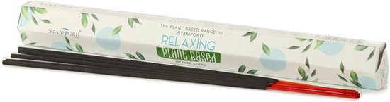 Stamford wierookstokjes in een witte doos met blaadjespatroon en tekst: 'Relaxing Plant Based Incense Sticks'.
