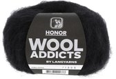 Lang Yarns Wooladdicts Honor  kleur zwart - L1084.0004 -wol garen - haken - breien - 50 gram per bol -pendikte 5.5 tot 6 - alpaca merino mix - volle mohairdraad met lange haren