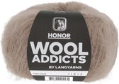 Lang Yarns - Wooladdicts Honor - kleur donker beige - 1084.0039- wol garen - haken - breien - 50 gram per bol - pendikte 5.5 tot 6 - alpaca merino mix - volle mohairdraad met lange haren